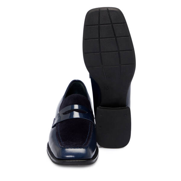 Lacivert Süet Deri Kadın Makosen - K25S1AY68214-D44 - 4