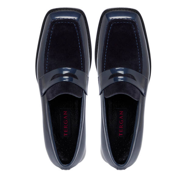 Lacivert Süet Deri Kadın Makosen - K25S1AY68214-D44 - 5