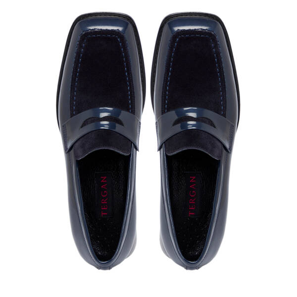 Lacivert Süet Deri Kadın Makosen - K25S1AY68214-D44 - 5