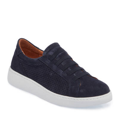  Lacivert Süet Deri Kadın Sneaker - K24I1AY67338-D44 | Lacivert - 1