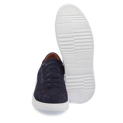  Lacivert Süet Deri Kadın Sneaker - K24I1AY67338-D44 | Lacivert - 4