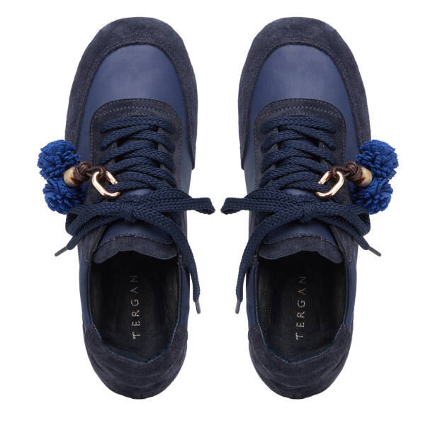 LACİVERT-SÜET / LACİVERT-TEKSTİL Deri-Tekstil Kadın Sneaker - K26S1AY68841-V4X - Tergan