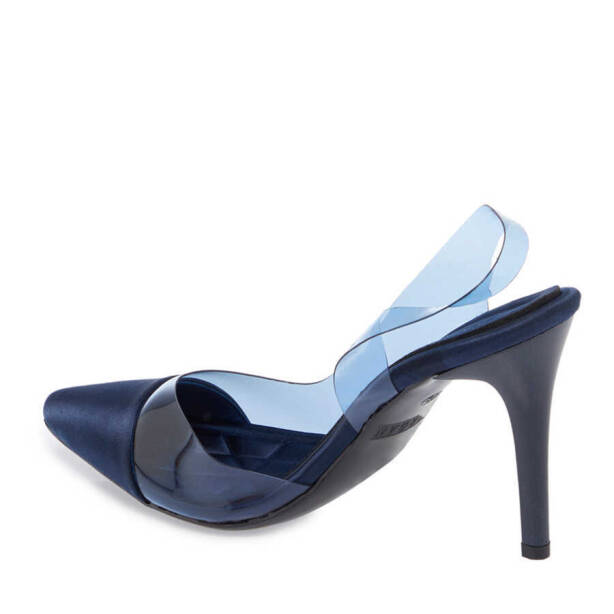 Lacivert Vegan - Tekstil Kadın Stiletto - K24I1AY67327-M61 - 3