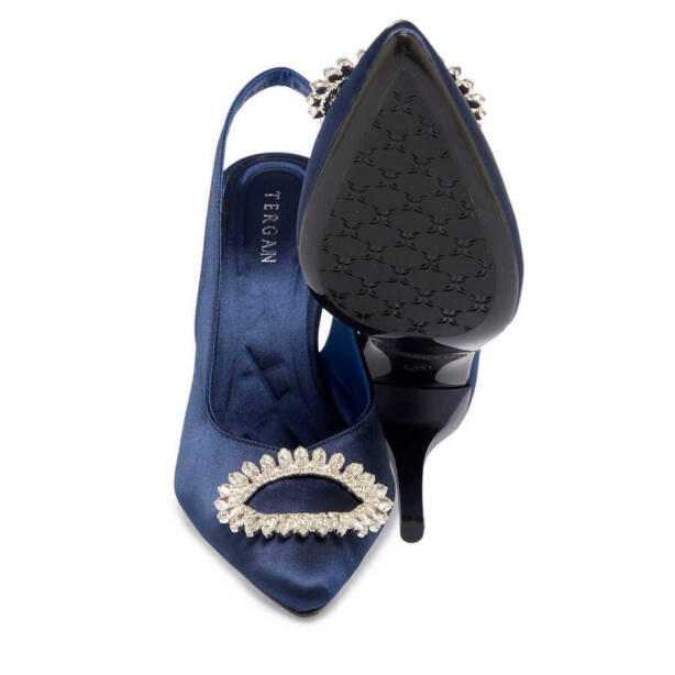 Lacivert Vegan - Tekstil Kadın Stiletto - K24I1AY67328-M61 - 4