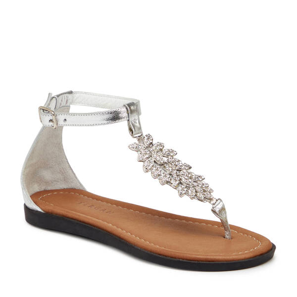 Lame Hakiki Deri Kadın Sandalet - K25Y1SN68217-L9L - 2