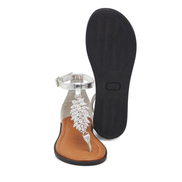 Lame Hakiki Deri Kadın Sandalet - K25Y1SN68217-L9L - 4