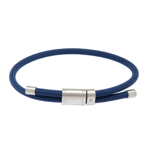 Mavi Deri - Çelik Erkek Bileklik - E1BLK0410450-D65 - 1
