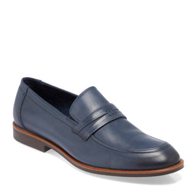  Mavi Deri Erkek Klasik Ayakkabı - E24I1AY56681-I1Z 