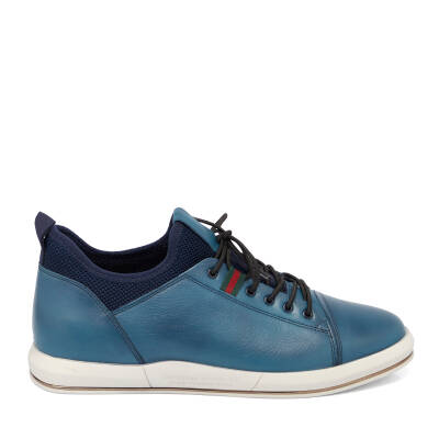  Mavi Deri Erkek Sneaker - E24I1AY56623-J61 - 3