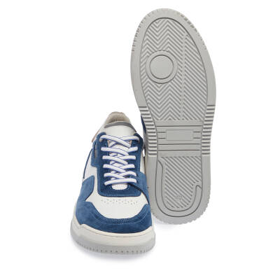  Mavi Deri Erkek Sneaker - E24I1AY56692-A9D - 4