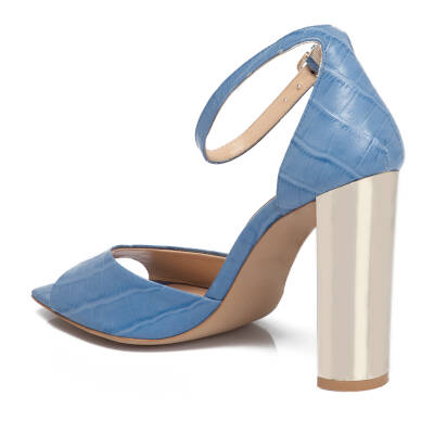  Mavi Deri Kadın Abiye Ayakkabı - K21Y1AY65485-N52 - 2