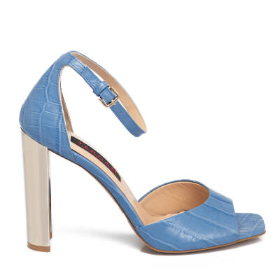 Mavi Deri Kadın Abiye Ayakkabı - K21Y1AY65485-N52 - 3