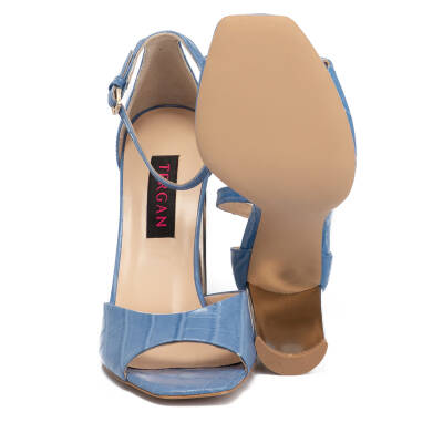  Mavi Deri Kadın Abiye Ayakkabı - K21Y1AY65485-N52 - 4