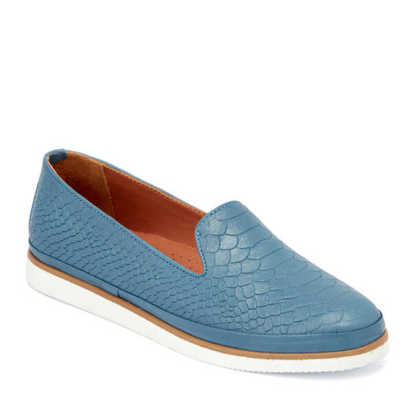 Mavi Hakiki Deri Kadın Babet - K24I1AY67113-K67 - 2