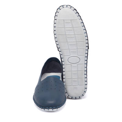  Mavi Deri Kadın Casual Ayakkabı - K21I1AY65575-K67 - 4