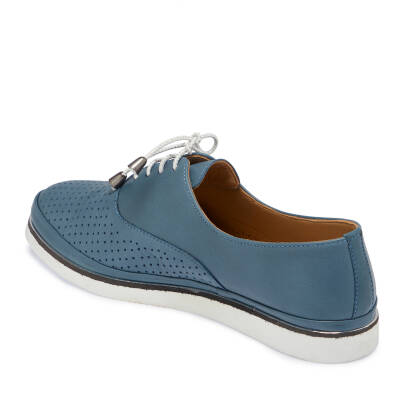  Mavi Deri Kadın Casual Ayakkabı - K24I1AY67114-K67 - 2