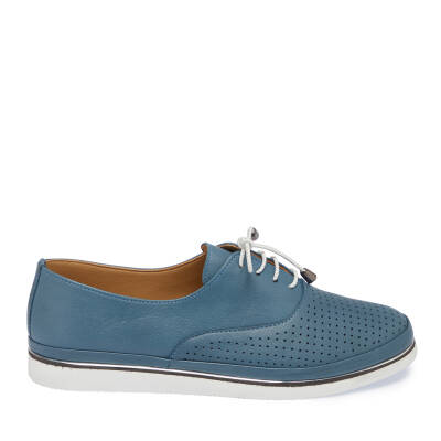  Mavi Deri Kadın Casual Ayakkabı - K24I1AY67114-K67 - 3