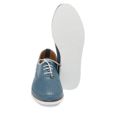  Mavi Deri Kadın Casual Ayakkabı - K24I1AY67114-K67 - 4