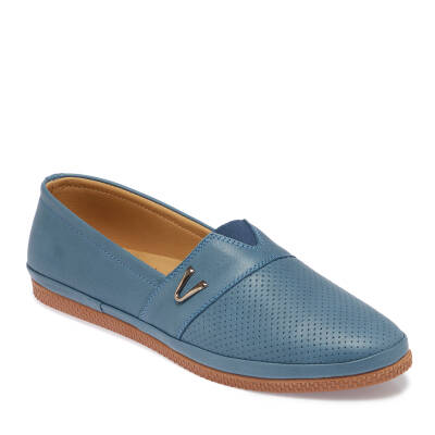  Mavi Deri Kadın Casual Ayakkabı - K24I1AY67116-K67 