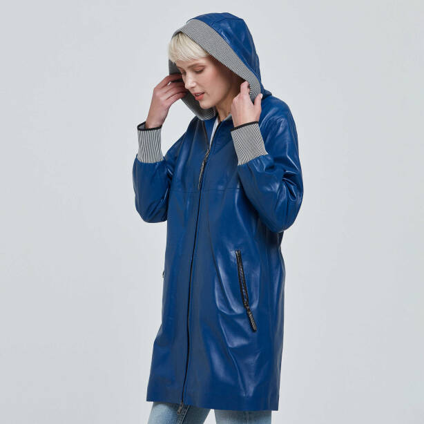 Mavi Deri Kadın Deri Trençkot - K22KDM320284-R5X - Tergan