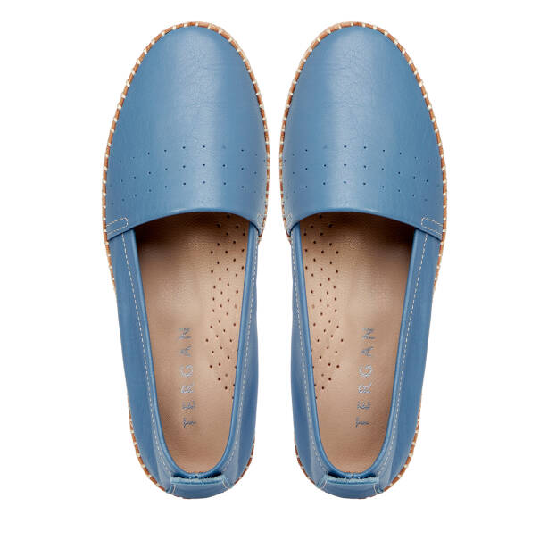 Mavi Hakiki Deri Kadın Espadril - K25I1AY67915-J61 - Tergan