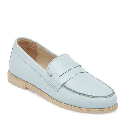 Mavi Deri Kadın Loafer - K24I1AY67366-S1M - 1