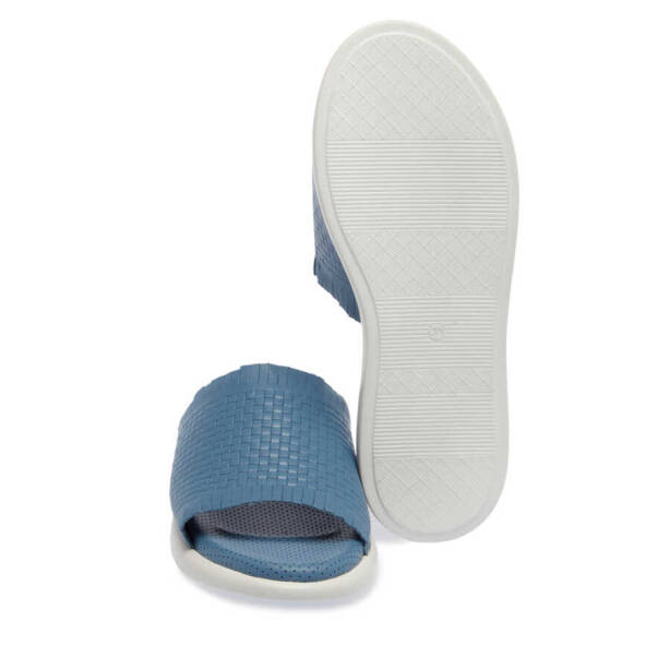 Mavi Deri Kadın Terlik - K24Y1TR67132-K67 - 4