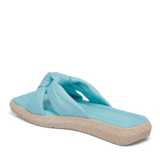 Mavi Hakiki Deri Kadın Terlik - K24Y1TR67432-J61 - 3