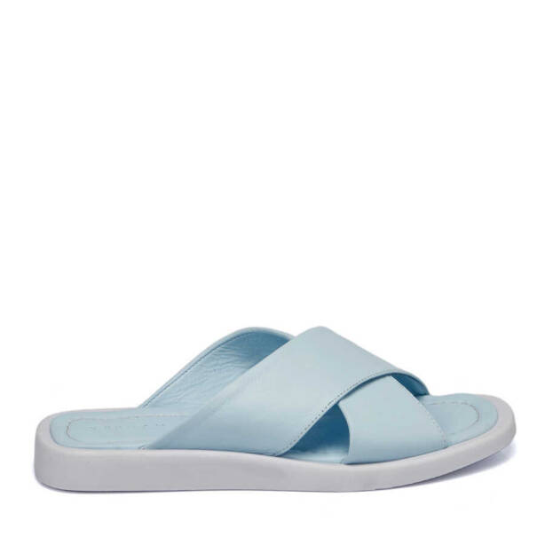 Mavi Hakiki Deri Kadın Terlik - K24Y1TR67433-J61 - 3