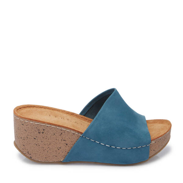 Mavi Hakiki Deri Kadın Terlik - K25Y1TR67998-C38 - 1
