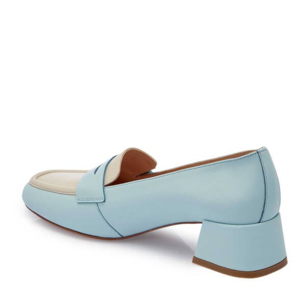 Mavi Deri Kadın Topuklu Ayakkabı - K25I1AY67809-J61 - 2