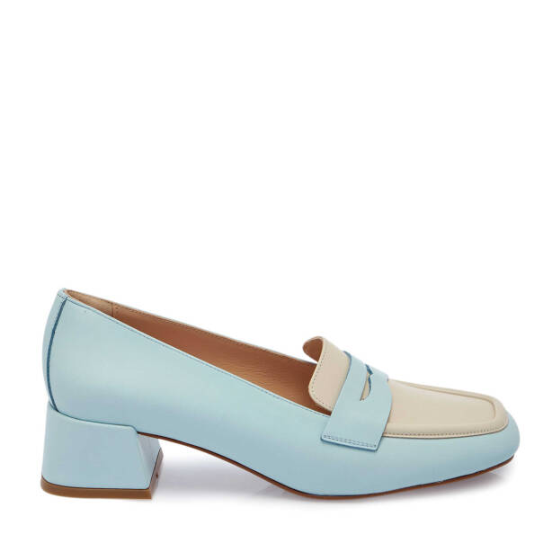 Mavi Deri Kadın Topuklu Ayakkabı - K25I1AY67809-J61 - Tergan