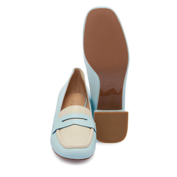 Mavi Deri Kadın Topuklu Ayakkabı - K25I1AY67809-J61 - 4