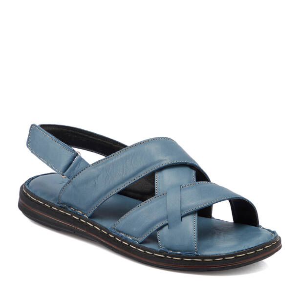 Mavi Hakiki Deri Erkek Sandalet - E26Y1SN57603-J61 - 2