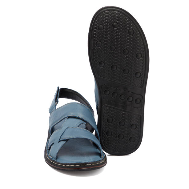 Mavi Hakiki Deri Erkek Sandalet - E26Y1SN57603-J61 - 4