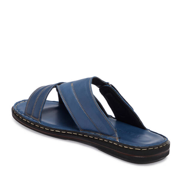 Mavi Hakiki Deri Erkek Terlik - E26Y1TR57602-J61 - 3