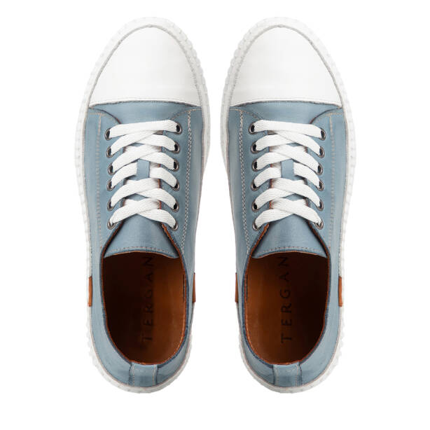 Mavi Hakiki Deri Kadın Sneaker - K4MEAY068703-K67 - Tergan Four Season