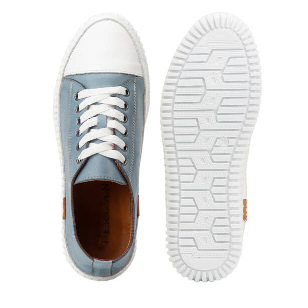 Mavi Hakiki Deri Kadın Sneaker - K4MEAY068703-K67 - Tergan Four Season