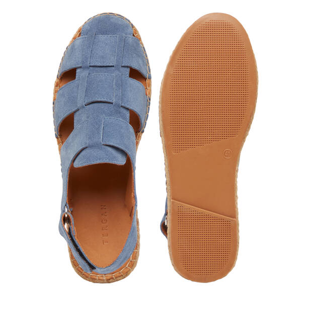 Mavi Hakiki Süet Deri Erkek Espadril - E26Y1SN57626-K0K - Tergan