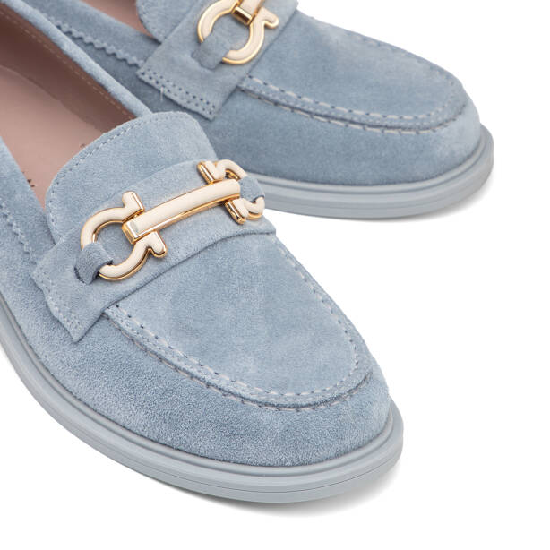 Mavi Hakiki Süet Deri Kadın Makosen - K25I1AY68103-F60 - 3