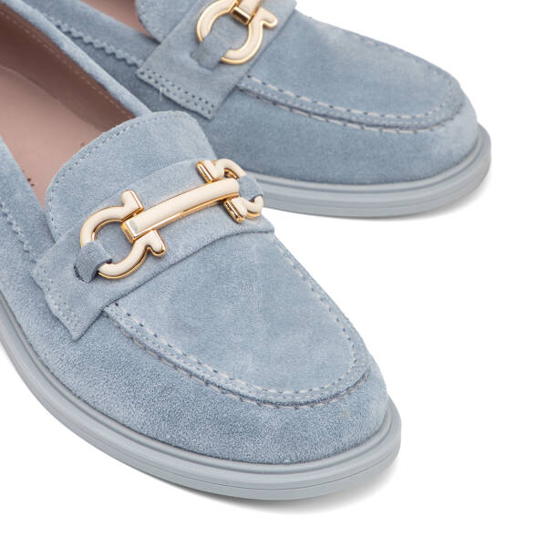 Mavi Hakiki Süet Deri Kadın Makosen - K25I1AY68103-F60 - 3