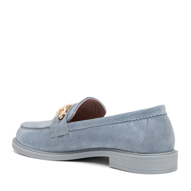 Mavi Hakiki Süet Deri Kadın Makosen - K25I1AY68103-F60 - 4