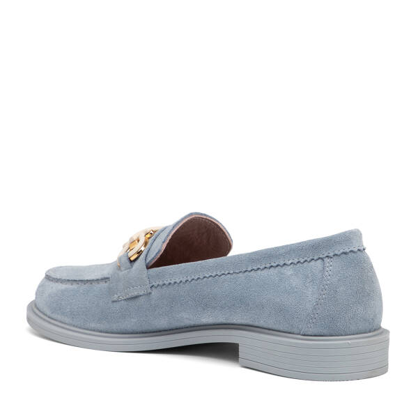 Mavi Hakiki Süet Deri Kadın Makosen - K25I1AY68103-F60 - 4