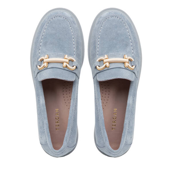 Mavi Hakiki Süet Deri Kadın Makosen - K25I1AY68103-F60 - 5
