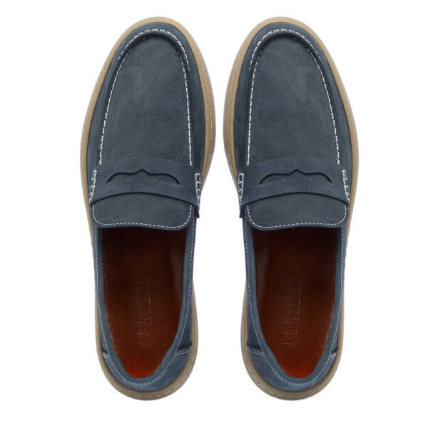 Mavi Nubuk Deri Erkek Loafer - E25I1AY57295-F58 - 5