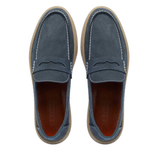 Mavi Nubuk Deri Erkek Loafer - E25I1AY57295-F58 - 5
