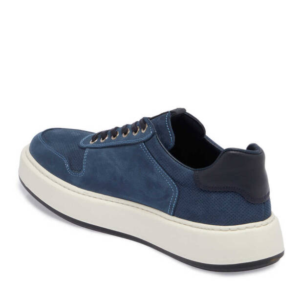 Mavi Nubuk Deri Erkek Sneaker - E24I1AY56807-F58 - 2