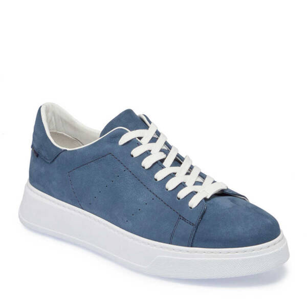 Mavi Nubuk Deri Erkek Sneaker - E24I1AY56839-F58 - 1