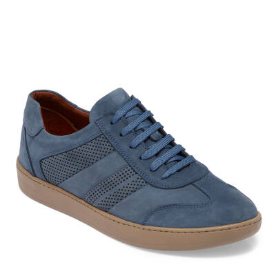 Mavi Nubuk Deri Erkek Sneaker - E24I1AY56862-F58 