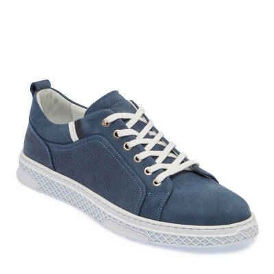 Mavi Nubuk Deri Erkek Sneaker - E24I1AY56865-F58 
